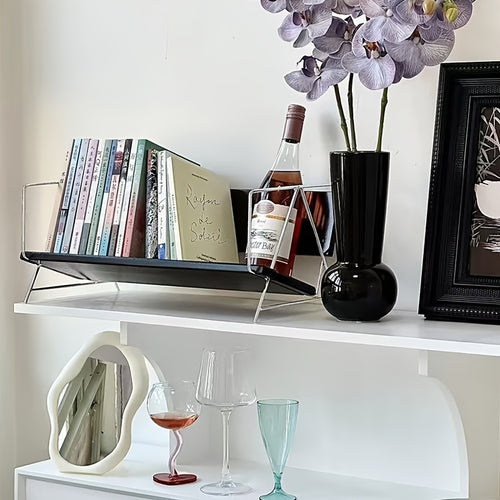 Estante de Madeira Criativa para Secretária, Ideal para Casa, Prateleira de Arrumação para Livros e Revistas, Adequada para Bares de Café, Prateleiras Utilitárias