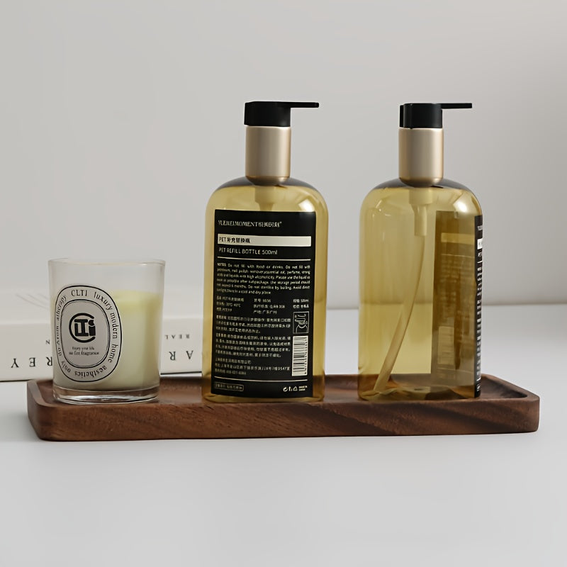 Bandeja Retangular de Nogueira Natural 1 | Prateleira de Armazenamento Retangular Oval Grande de 29,97 cm para Banheiro/Pia, Grão de Madeira Natural Polido, Design Minimalista, Presente de Natal