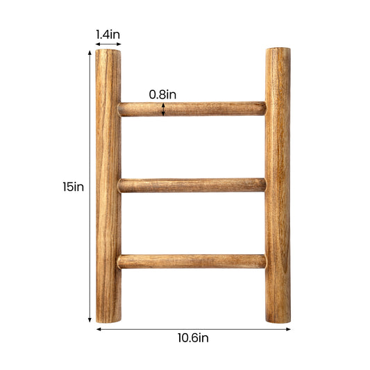 1peça Prateleira Mini Escada Rústica de Madeira Totalmente Montada, Escada Multifuncional Sem Furos para Pano de Chá, Suporte de Pano para Bancada de Cozinha na Casa de Banho, Suporte para Toalha de Mão, Decoração Robusta Estilo Casa de Campo Perfeita para Acessórios de Casa de Banho, Cozinha e Quarto