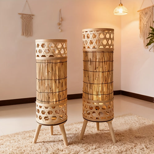 Candeeiro de Pé Vintage em Madeira com Luz de Vela, Candeeiro Decorativo Criativo para Ambiente de Café e Restaurante, Adereços para Arranjos de Centros Comerciais e Hotéis