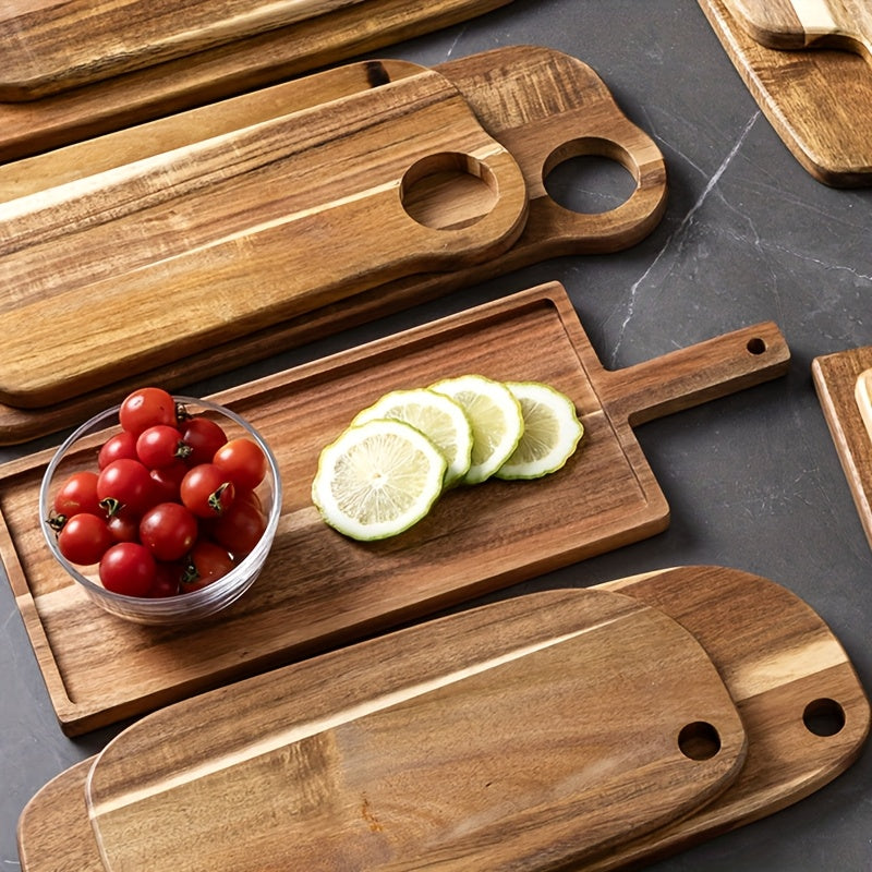 1 Tábua de Corte em Madeira de Rosa Criativa, Tábua de Pão de Madeira Maciça Irregular, Tábua de Bife Ocidental, Tabuleiro de Pastelaria para Cozinhar, Tábua de Corte para Bolos e Pães Domésticos