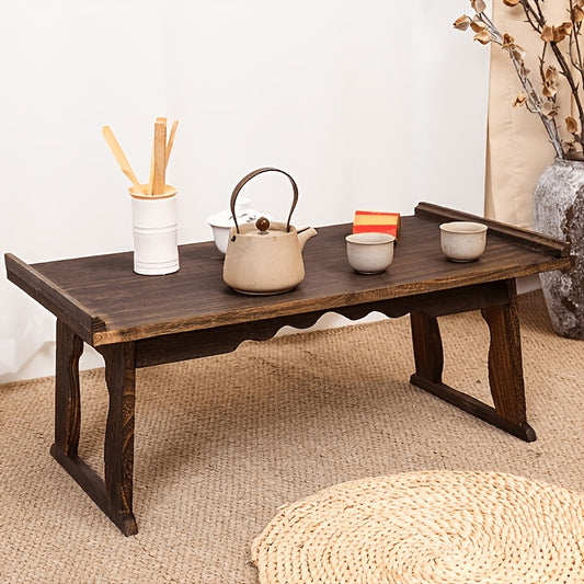 Mesa de Centro de Chão, Mesas de Centro Pequenas e Mesas de Chá, Mesas de Altar de Meditação, Mesas de Cabeceira Baixas de Madeira e Mesas Dobráveis para Portátil com Pernas para Usar em Cama