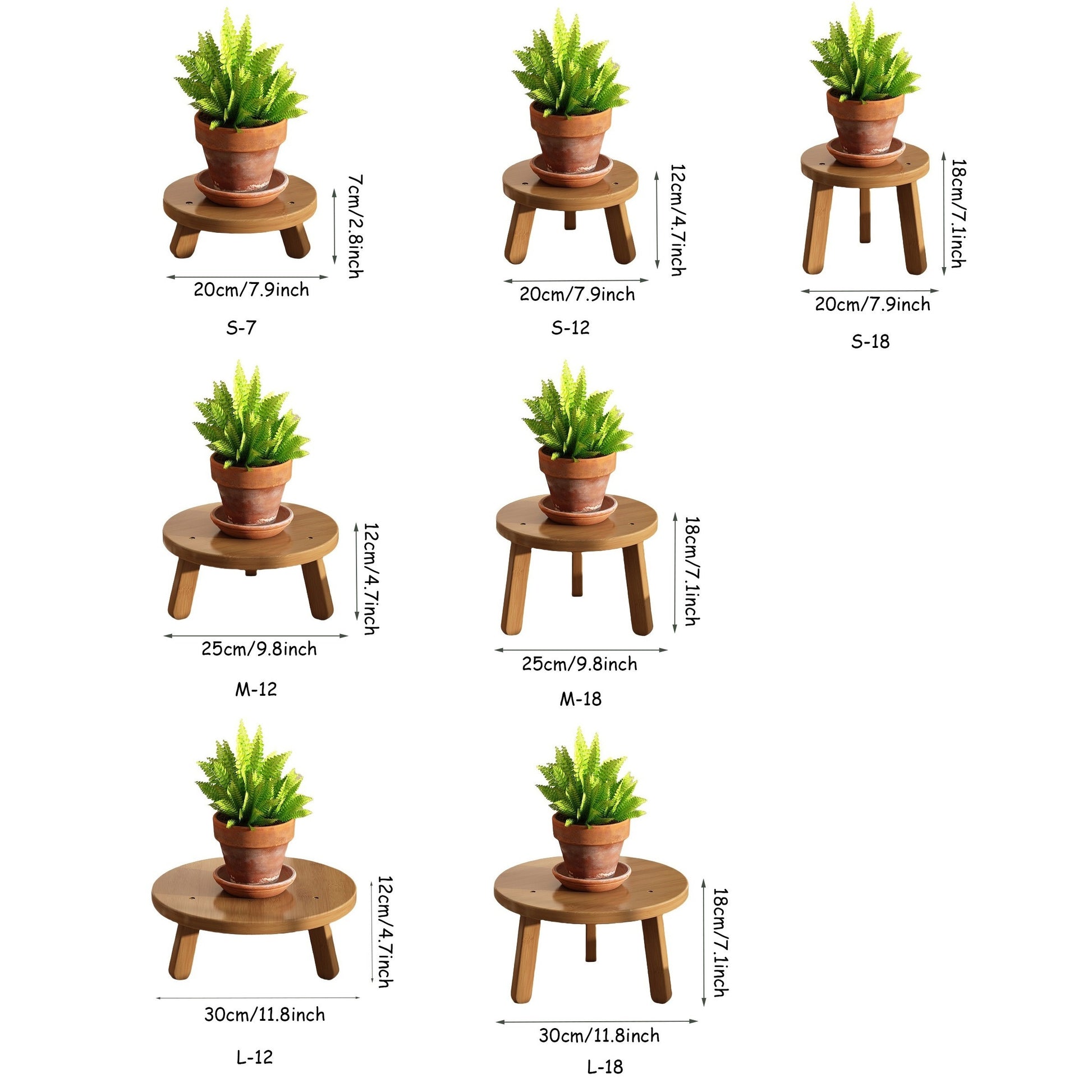 Suporte para Mini Vaso de Bambu Marrom Artesanal - Suporte Redondo de Madeira para Vaso de Flores para Casa, Escritório & Decoração de Jardim, DIY, Mesa