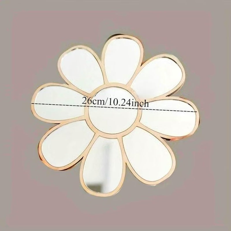 Espelho de Madeira Margarida Estilo Nórdico Ins para Decoração de Casa, Espelho de Fundo para Quarto de Meninos e Meninas, Espelho de Fundo Boêmio para Hotel, Espelho de Decoração de Festival