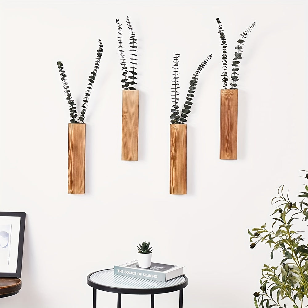 Suporte de Plantas Rústico em Madeira para Parede - Vaso de Bolso Estético, Suspenso para Espaços Interiores - Premium, Economizador de Espaço, Perfeito para Hotéis, Salas de Estar, Quartos, Áreas de Jantar e Casas de Banho (Plantas Não Incluídas)