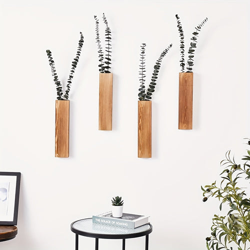 Suporte de Plantas Rústico em Madeira para Parede - Vaso de Bolso Estético, Suspenso para Espaços Interiores - Premium, Economizador de Espaço, Perfeito para Hotéis, Salas de Estar, Quartos, Áreas de Jantar e Casas de Banho (Plantas Não Incluídas)