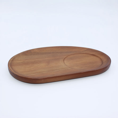 Tabuleiro de Madeira Maciça Japonesa, Prato de Café em Madeira de Acácia, Prato de Chá de Sobremesa Oval, Tabuleiro de Chá de Madeira para Casa, Prato de Copo de Snack Chinês, Prato de Bolo, Prato de Pequeno-Almoço em Madeira Maciça