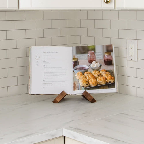 Suporte de Livro de Receitas em Madeira | Porta Receitas para Bancada de Cozinha | Expositor de Cavalete Moderno para Livros de Cozinha, Prateleira Decorativa de Mesa, Acessórios Rústicos para Casa