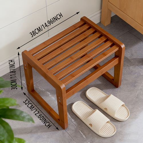 Banco de Duche Minimalista Natural - Antiderrapante, Pequeno Banco de Casa de Banho, Adequado para Adultos Mudarem de Sapatos e Usar para Banho - E Durável