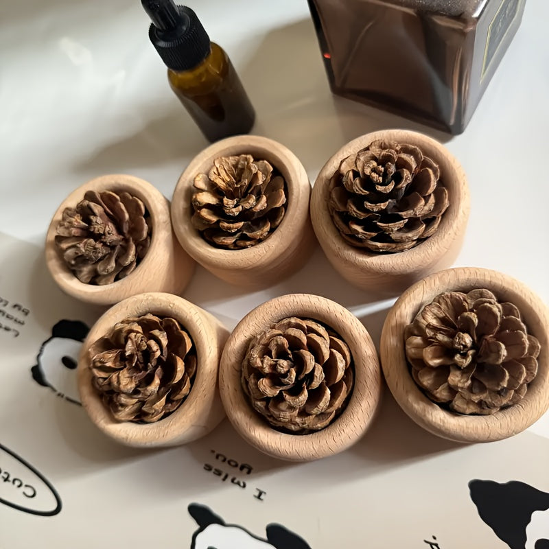 Difusão Duradoura por Mais de 8 Horas, Difusor de Aroma de Pinheiro, Item de Decoração para Casa, Sem Chama, Ornamento para Carro, Artesanato de Mesa em Estilo Nórdico Elegante, Difusor de Aroma 'Sem Perfume', Sem Bateria