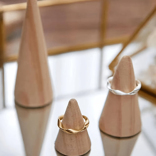 Conjunto de 3 Suportes de Anéis em Forma de Cone, Perfeitos para Presentes de Dia dos Namorados, Casamentos e Aniversários, Organizadores de Joias Suspensos