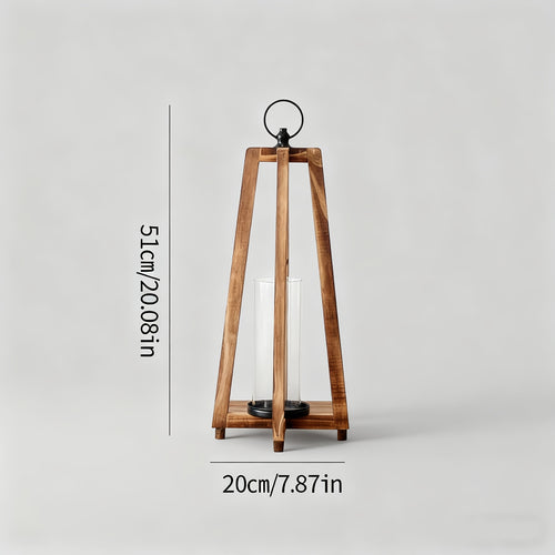 Suporte de Vela Vintage em Madeira em Forma de A - Suporte de Luz de Mesa Dupla Face para Casamentos, Festas, Natal & Páscoa - Centro de Mesa Rústico com Textura de Madeira Envelhecida e Compatibilidade com Velas (Não Necessário)