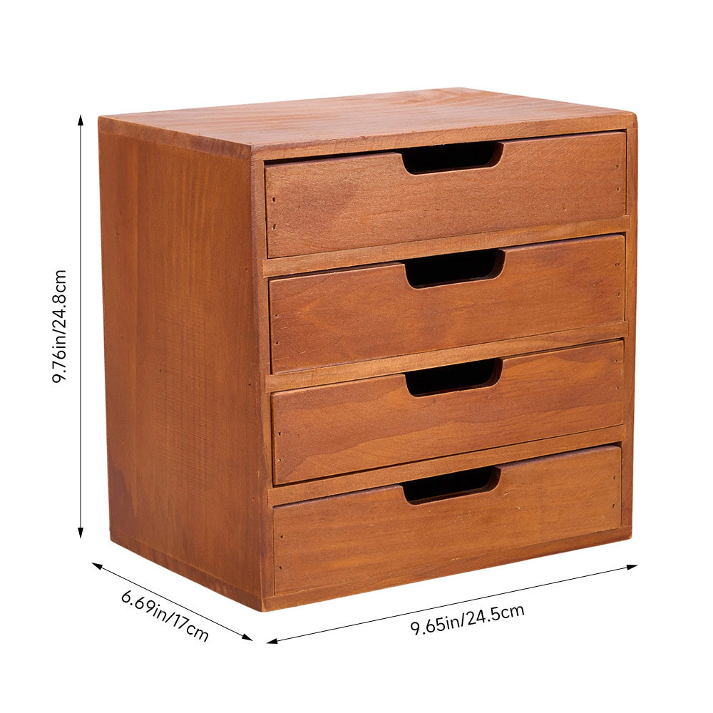 1peça Armário de armazenamento multifuncional de madeira vintage | Organizador de gaveta de mesa com 1-5 camadas para seleção | Perfeito para joias, armazenamento de escritório e quarto | Caixa de exibição tradicional para sala de estar, estudo e escritório