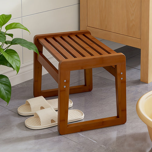 Banco de Duche Minimalista Natural - Antiderrapante, Pequeno Banco de Casa de Banho, Adequado para Adultos Mudarem de Sapatos e Usar para Banho - E Durável
