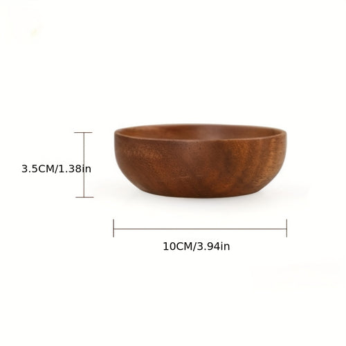 1 Taça de Madeira de Rosa, Taça para Salada de Frutas, com Grão de Madeira Natural, Adequada para Uso na Cozinha ou Restaurante, Bandeja para Aperitivos, Design Minimalista, Superfície Lisa