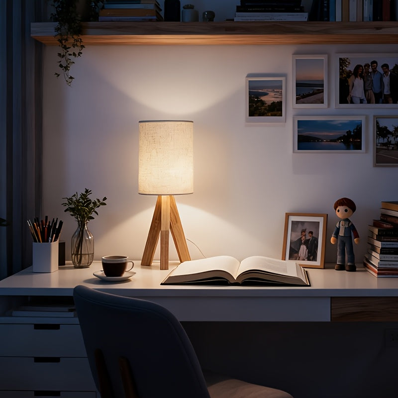 Luminária de mesa artesanal em madeira, ideal para iluminação decorativa e complementar em diversos ambientes: luz de cabeceira para quartos, abajur para escritórios, luz de ambiente para bares e luminária decorativa temática