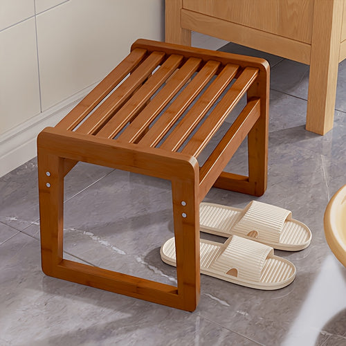 Banco de Duche Minimalista Natural - Antiderrapante, Pequeno Banco de Casa de Banho, Adequado para Adultos Mudarem de Sapatos e Usar para Banho - E Durável