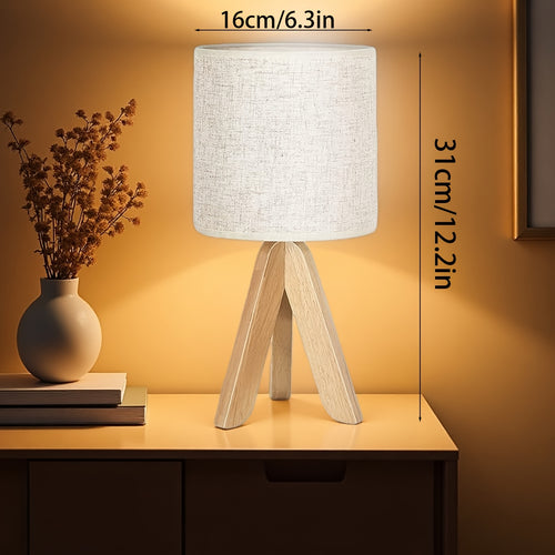 Abajur de Mesa Pequeno, Abajur Infantil Fofo com Cúpula de Tecido e Base de Tripé de Madeira, Luminária de Mesa de Cabeceira, Adequado para Crianças, Escritório, Estudo, Quarto, Dormitório, Mesa de Centro