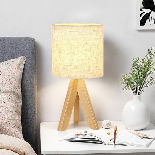 Abajur de Mesa Pequeno, Abajur Infantil Fofo com Cúpula de Tecido e Base de Tripé de Madeira, Luminária de Mesa de Cabeceira, Adequado para Crianças, Escritório, Estudo, Quarto, Dormitório, Mesa de Centro