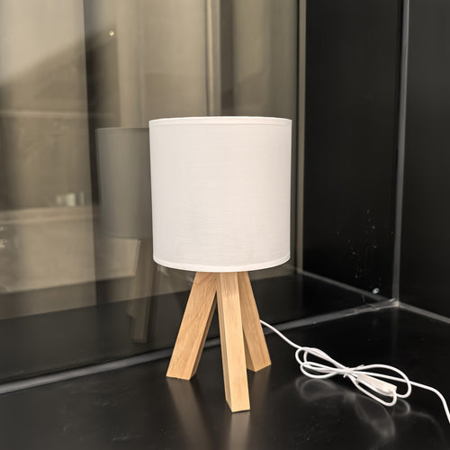 Abajur de Mesa Pequeno, Abajur Infantil Fofo com Cúpula de Tecido e Base de Tripé de Madeira, Luminária de Mesa de Cabeceira, Adequado para Crianças, Escritório, Estudo, Quarto, Dormitório, Mesa de Centro