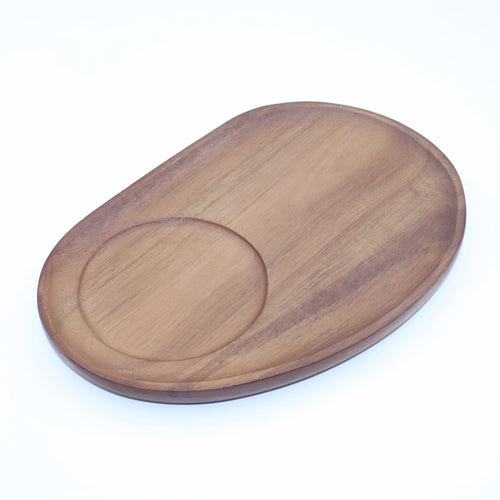 Tabuleiro de Madeira Maciça Japonesa, Prato de Café em Madeira de Acácia, Prato de Chá de Sobremesa Oval, Tabuleiro de Chá de Madeira para Casa, Prato de Copo de Snack Chinês, Prato de Bolo, Prato de Pequeno-Almoço em Madeira Maciça