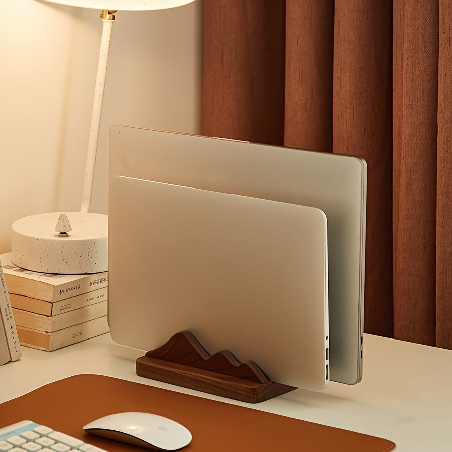 Suporte Ajustável para Laptop em Madeira de Nogueira Compatível com MacBook, Surface, Chromebook e Laptops para Jogos - Suporte Vertical/Desktop para Computador com Base de Nogueira, Leve para Todos os Modelos de Ultrabook