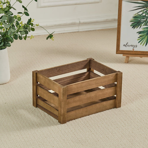 1peça Cesta de armazenamento retangular multifuncional em madeira de fazenda rústica para festas, escritórios, quartos, cozinhas, armários, 3 tamanhos, vinho, frutas, legumes, brinquedos, organizador de livros, cesta de prateleira