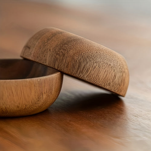1 Taça de Madeira de Rosa, Taça para Salada de Frutas, com Grão de Madeira Natural, Adequada para Uso na Cozinha ou Restaurante, Bandeja para Aperitivos, Design Minimalista, Superfície Lisa