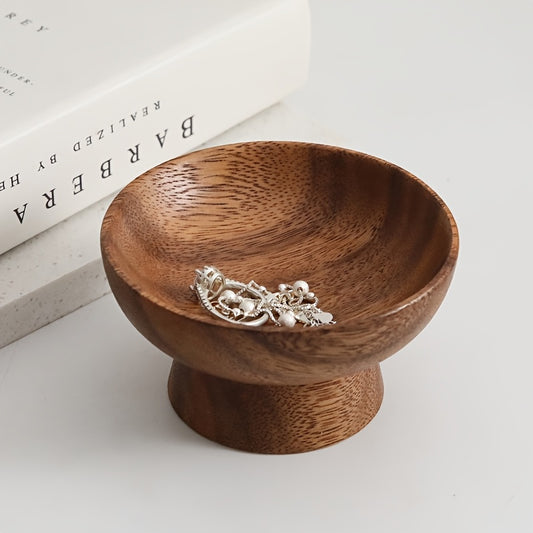 1pc Bandeja de Joias de Nogueira, Bandeja de Anéis, Pequena Bandeja de Acessórios de Madeira, Taça de Chaves, Bandeja Decorativa. Bandeja de Armazenamento de Mesa Multifuncional. Adequada para Amigos, Irmãs, Filhas e Mães, Bandejas de Joias