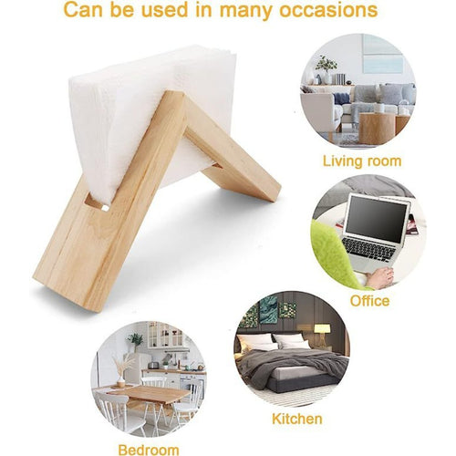 Suporte Triangular para Guardanapos e Lenços de Cozinha em Madeira Maciça Estilo Nórdico, um Organizador de Mesa Triangular com Acabamentos Naturais, Adequado para Guardar Guardanapos e Lenços de Cozinha em Casa, e Como uma Decoração Elegante para Mesa de Jantar em Hotéis