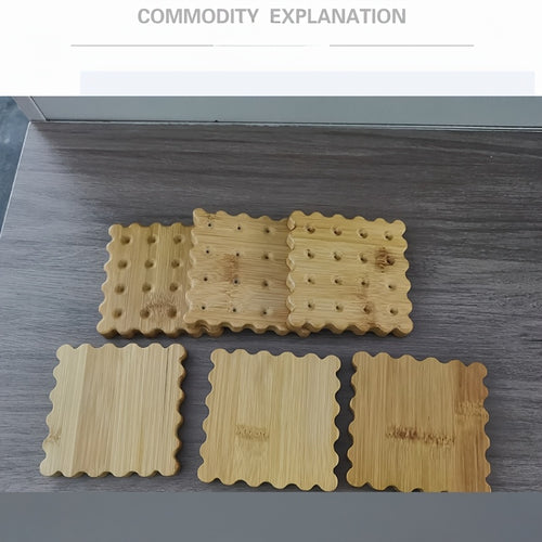 Conjunto de 3 peças, biscoitos criativos, porta-copos de madeira maciça, almofadas de isolamento térmico, para canecas, xícaras de café, almofadas antiderrapantes, porta-copos simples, porta-copos de madeira maciça