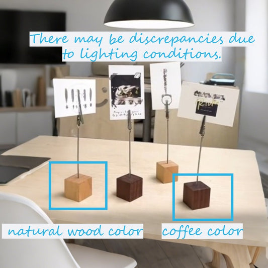 7 Peças de Grampos de Nogueira Natural Resistente, para Cafés, Mesas de Casamento - Etiquetas de Preço, Fotos, Cartões de Visita, Organizadores de Mesa - Grampos de Madeira Marrom Elegantes para Uso Doméstico e Comercial, Grampos de Jacaré com Design em Metal