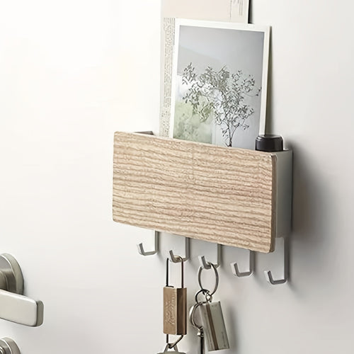 1pc Caixa de Armazenamento Simples e Criativa, Gancho de Parede para Chaves, Gancho de Armazenamento de Madeira, Gancho de Pendurar na Porta de Volta, Organizador de Pequenos Itens de Entrada, Decoração de Casa, Gadget Doméstico