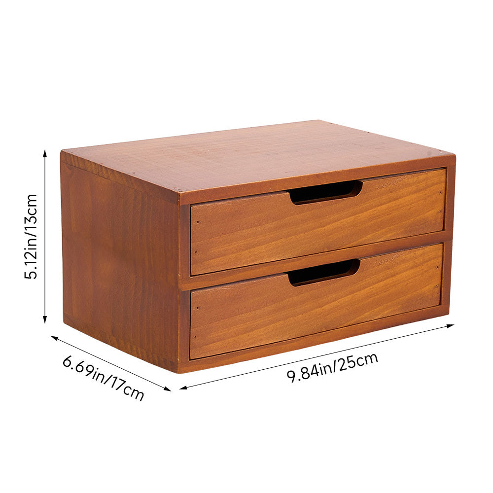 1peça Armário de armazenamento multifuncional de madeira vintage | Organizador de gaveta de mesa com 1-5 camadas para seleção | Perfeito para joias, armazenamento de escritório e quarto | Caixa de exibição tradicional para sala de estar, estudo e escritório