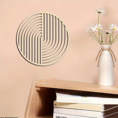 Painel de Parede Autoadesivo Boêmio Moderno 1 peça - Decoração Redonda Reutilizável sem Moldura Adequada para Sala de Estar, Quarto, Escritório - Design Geométrico Minimalista para Decoração de Casa, Instalação e Estética Reutilizável