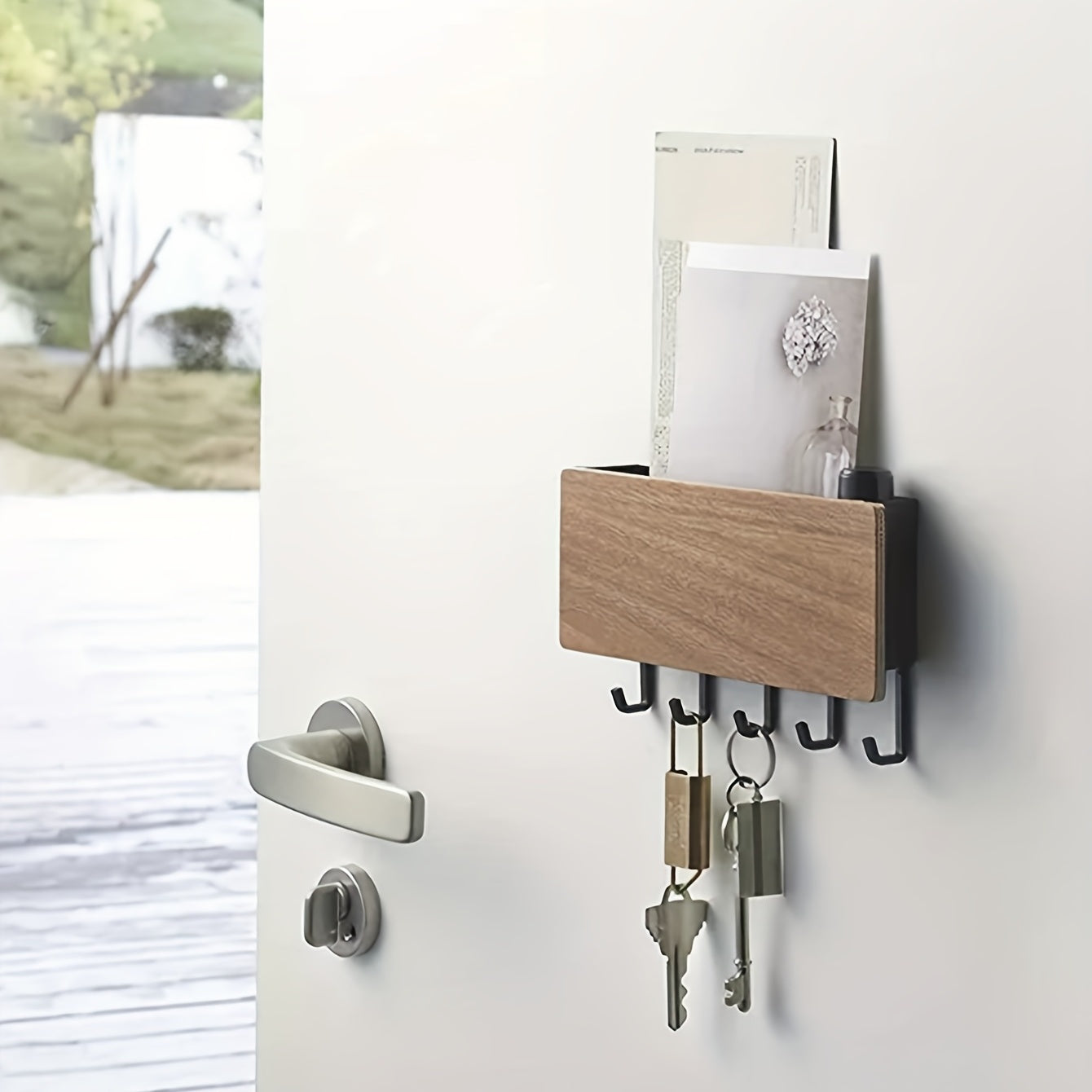 1pc Caixa de Armazenamento Simples e Criativa, Gancho de Parede para Chaves, Gancho de Armazenamento de Madeira, Gancho de Pendurar na Porta de Volta, Organizador de Pequenos Itens de Entrada, Decoração de Casa, Gadget Doméstico