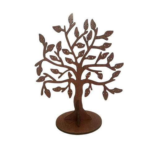1 peça Suporte de Exibição de Joias Vintage em Madeira em Formato de Árvore com Base de Madeira e Adequado para Casa, Varejo, Feiras de Artesanato - Organizador Rústico para Brincos, Colar, Pulseira, Porta-Anéis, Madeira para Colecionadores, Decoração de Armazenamento para Penteadeira, Torres de