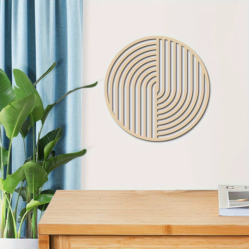 Painel de Parede Autoadesivo Boêmio Moderno 1 peça - Decoração Redonda Reutilizável sem Moldura Adequada para Sala de Estar, Quarto, Escritório - Design Geométrico Minimalista para Decoração de Casa, Instalação e Estética Reutilizável