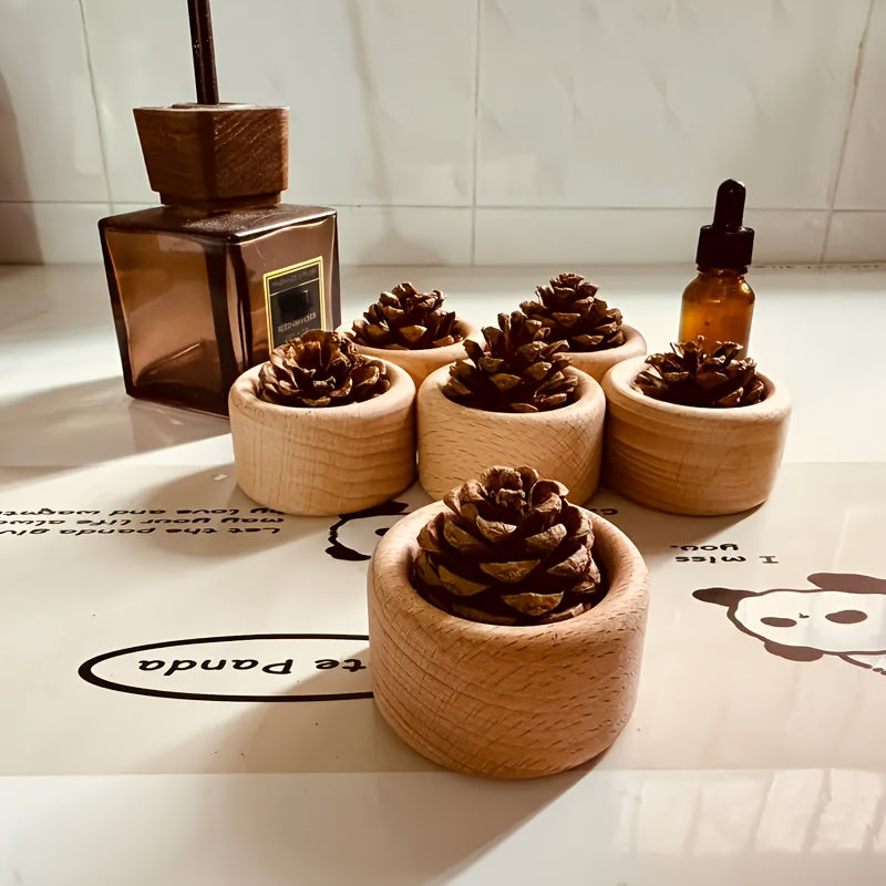 Difusão Duradoura por Mais de 8 Horas, Difusor de Aroma de Pinheiro, Item de Decoração para Casa, Sem Chama, Ornamento para Carro, Artesanato de Mesa em Estilo Nórdico Elegante, Difusor de Aroma 'Sem Perfume', Sem Bateria