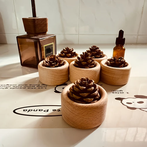 Difusão Duradoura por Mais de 8 Horas, Difusor de Aroma de Pinheiro, Item de Decoração para Casa, Sem Chama, Ornamento para Carro, Artesanato de Mesa em Estilo Nórdico Elegante, Difusor de Aroma 'Sem Perfume', Sem Bateria