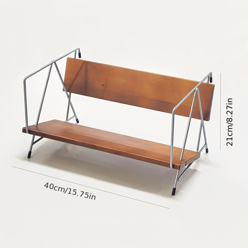 Estante de Madeira Criativa para Secretária, Ideal para Casa, Prateleira de Arrumação para Livros e Revistas, Adequada para Bares de Café, Prateleiras Utilitárias