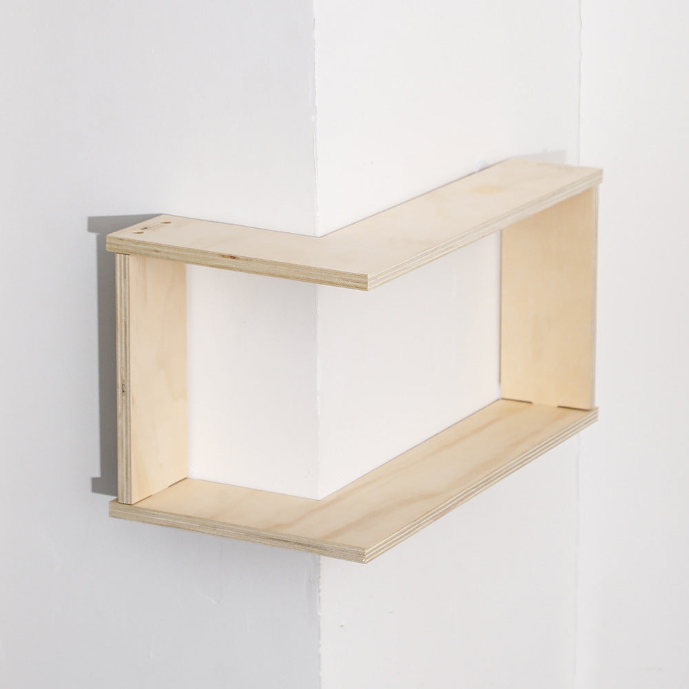 Prateleira de Canto de Armazenamento em Ângulo Reto de 90°, Prateleira Flutuante de Parede, Fácil Instalação, Ideal para Decoração de Casa e Decoração de Quarto na Sala de Estar, Quarto, Plantas, Colecionáveis, Livros, Material de Madeira, Prateleiras de Canto