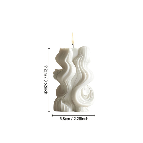Velas com Textura de Ondas Criativas, para Velas de Decoração de Casa, Adequadas para Decoração de Casa, Adicionando Aconchego a Quartos, Presentes Artísticos para Amigos, Auxiliando na Criação de Ambiente