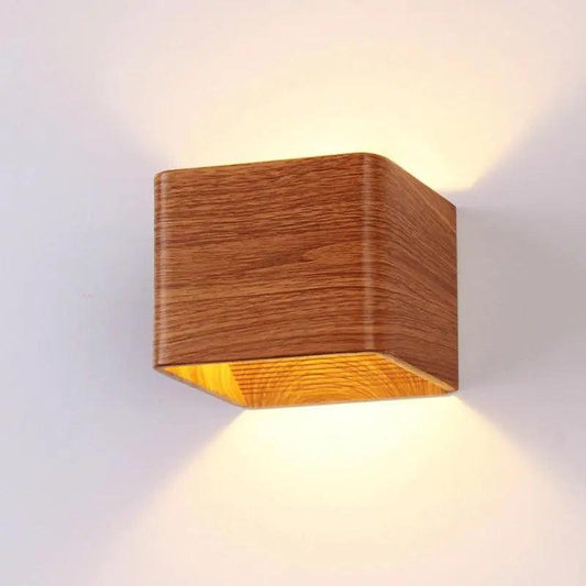 Nordic Faux Wooden Wall Lights For Bedroom