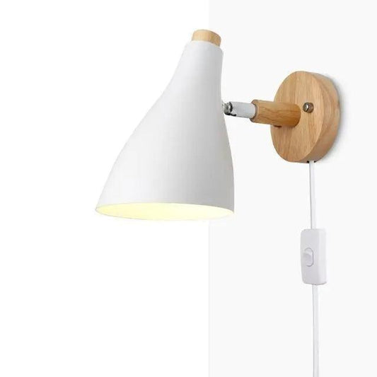 Nordic Plug in Wood Wall Sconce