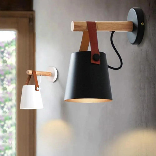Nordic Wooden Wall Lights for Bedroom