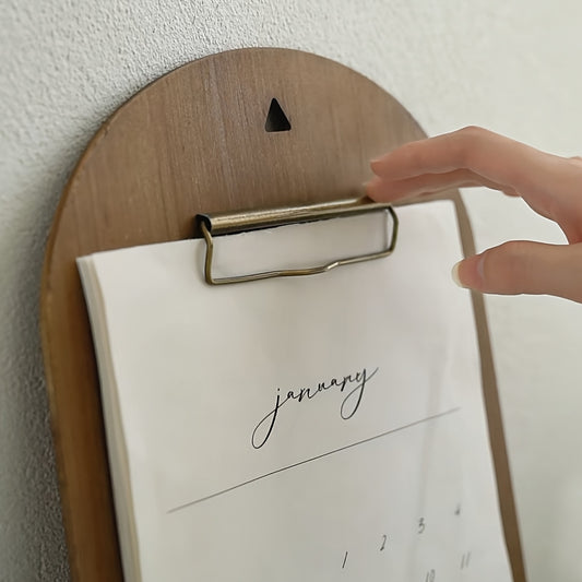 Suporte de Calendário de Madeira Maciça para Mesa, Prancheta Estilo Vintage, Pasta de Arquivo de Madeira, Quadro de Escrita, Adereço de Fotografia