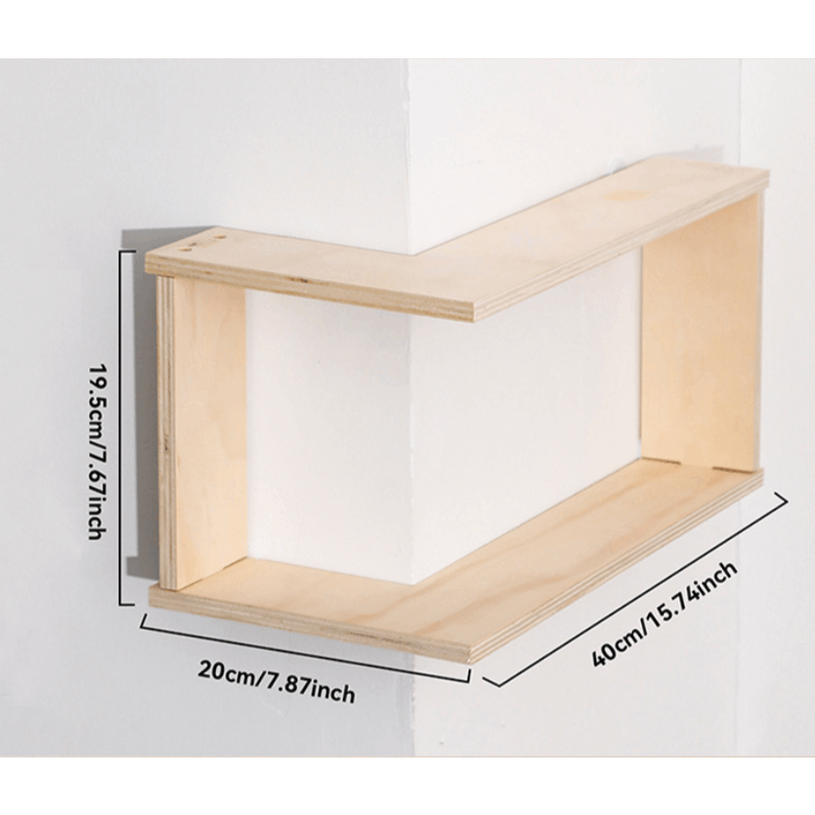 Prateleira de Canto de Armazenamento em Ângulo Reto de 90°, Prateleira Flutuante de Parede, Fácil Instalação, Ideal para Decoração de Casa e Decoração de Quarto na Sala de Estar, Quarto, Plantas, Colecionáveis, Livros, Material de Madeira, Prateleiras de Canto