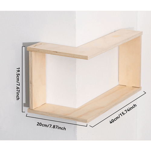 Prateleira de Canto de Armazenamento em Ângulo Reto de 90°, Prateleira Flutuante de Parede, Fácil Instalação, Ideal para Decoração de Casa e Decoração de Quarto na Sala de Estar, Quarto, Plantas, Colecionáveis, Livros, Material de Madeira, Prateleiras de Canto