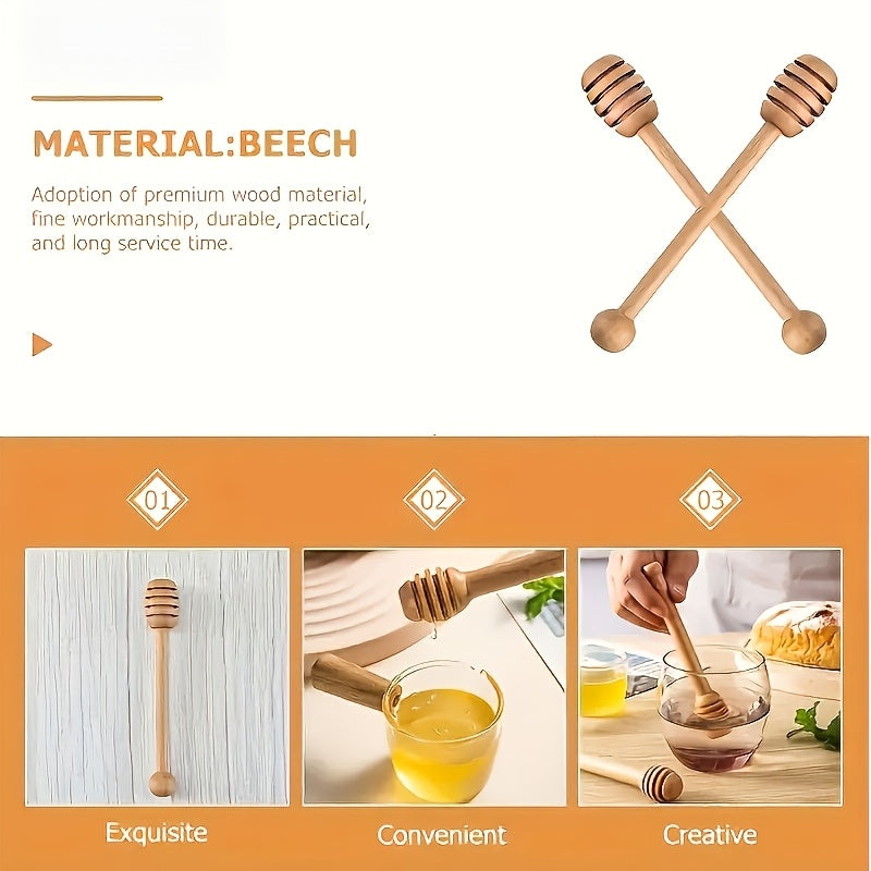 Colher de Mel com Cabo Longo, Perfeita para Mexer Mel, Xarope de Bordo, Marmelada ou Molho de Chocolate. Uma Ferramenta Reutilizável Ideal para Cozinhas Domésticas, Pequeno-Almoço e Como Lembrança de Festa para Casamentos e Aniversários, Também Adequada para Piqueniques Enquanto Minimiza.